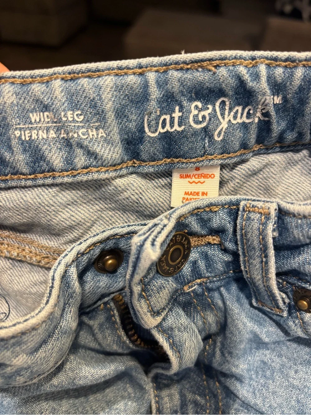 Cat & Jack Light Blue Slim wide leg  girls Jeans